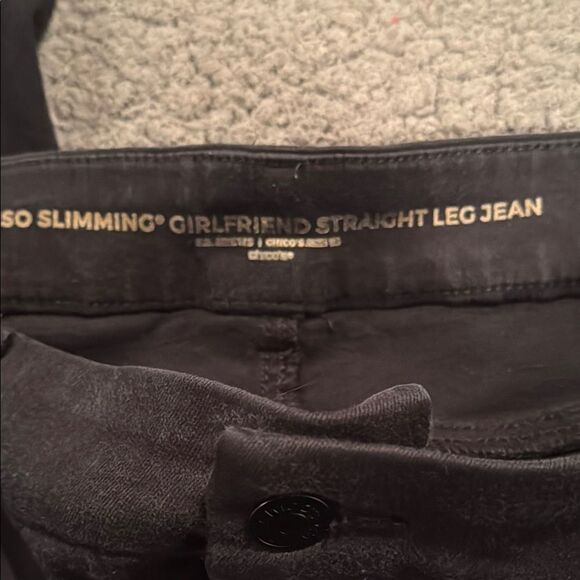 Chico’s Girlfriend Straight Leg  Classic Black Pants Size 12 Short So Slimming - Picture 5 of 7